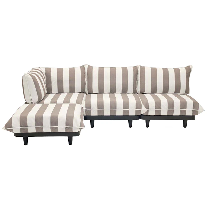 Paletti Modulaarinen Sohva 3-paikkainen Leposohvalla, Stripe Cacao