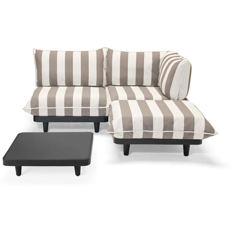 Paletti Sofa Medium With Coffee Table, Stripe Cacao (Right)