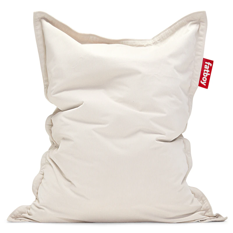 Recycled Original Slim Cord Bean Bag, Cream