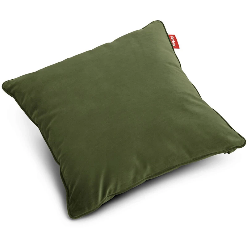 Square Velvet Recycled Cushion, Deep Green