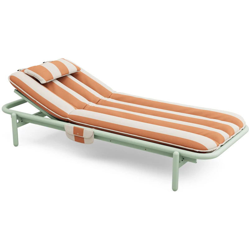 Sunbun Päiväpeti Outdoor, Mist Green / Stripe Orange