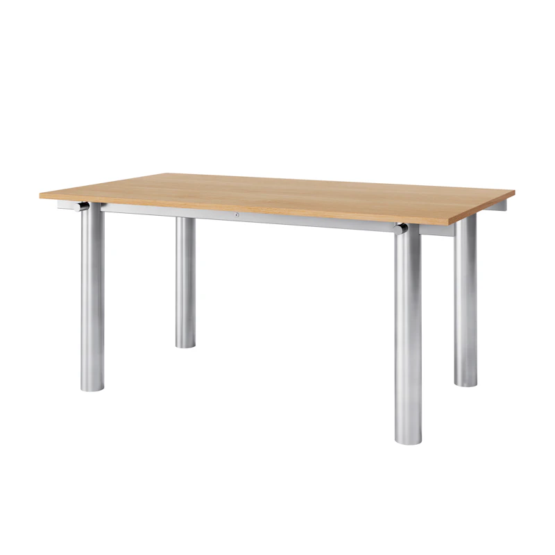 Atura Ruokapöytä 160x90 cm, Ruostumaton Teräs / Natural Oak
