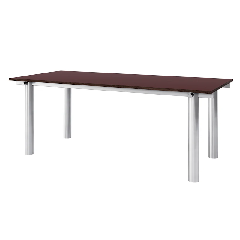Atura Ruokapöytä 200x90 cm, Ruostumaton Teräs / Burgundy