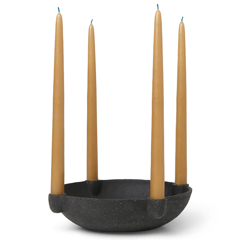 Bowl Kynttilänpidike 27 cm, Tummanharmaa