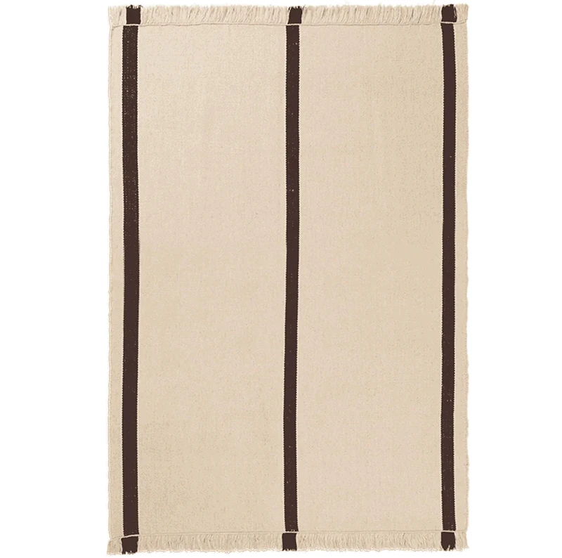 Calm Kelim Matto 140x200 cm Luonnonvalkoinen / Coffee