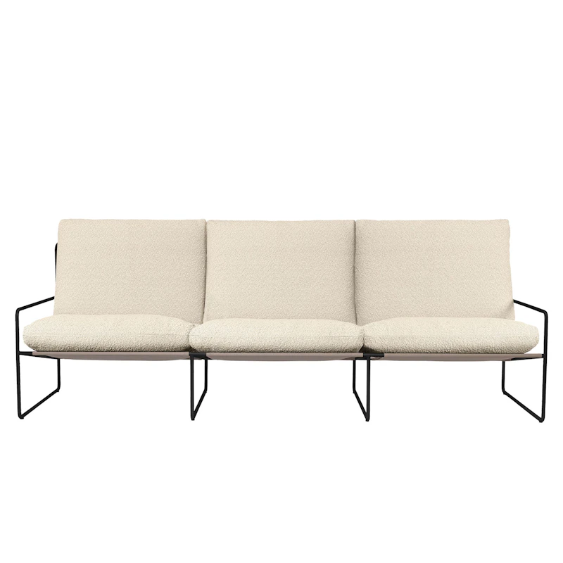 Desert Kolmipaikkainen Sohva, Musta / Off-White Bouclé