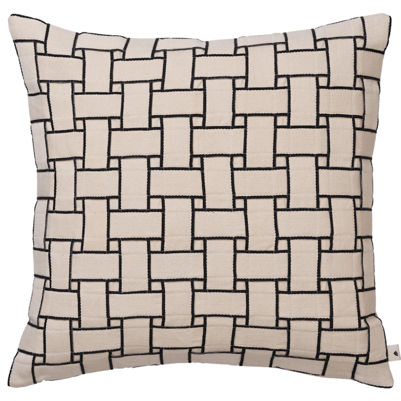 Lattice Tyyny 50x50 cm, Luonnonvalkoinen/Musta