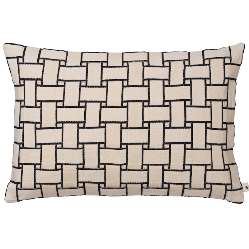 Lattice Tyynynpäällinen 40x60 cm, Luonnonvalkoinen/Musta