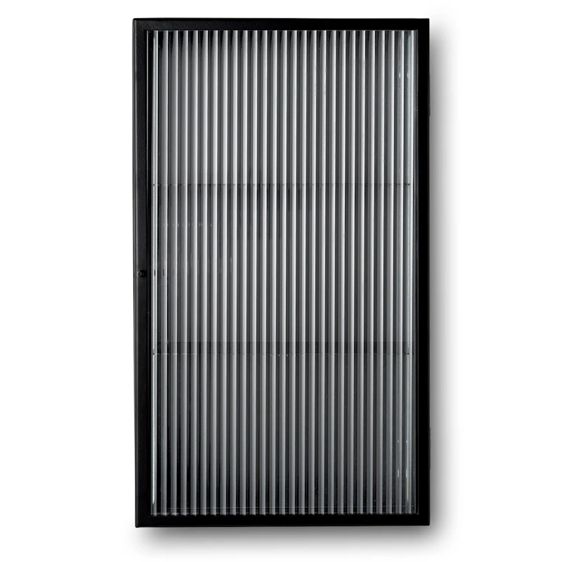 Haze Seinäkaappi Aallotettu Lasi 35x60 cm, Musta