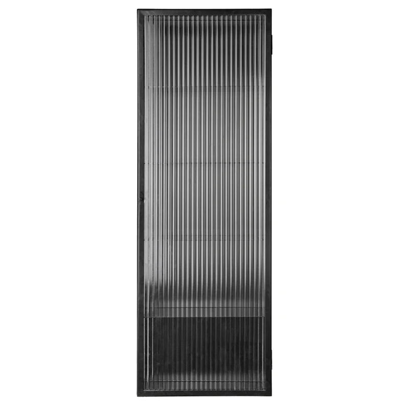 Haze Seinäkaappi Aallotettu Lasi 35x100 cm, Musta