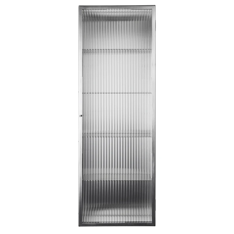Haze Seinäkaappi Aallotettu Lasi 35x100 cm, Ruostumaton Teräs