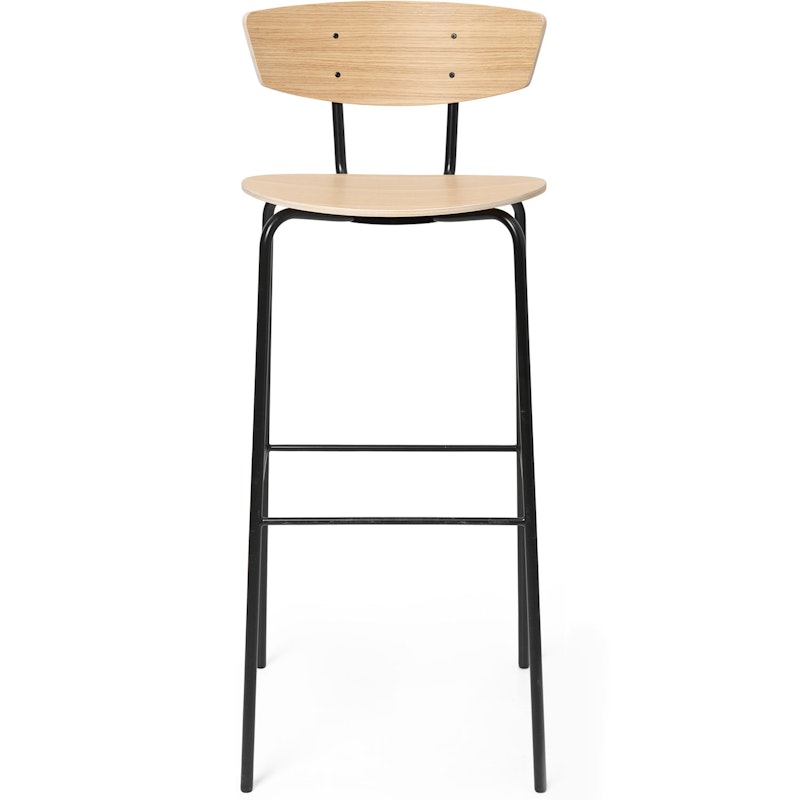 Herman Baarijakkara Jalkatuella H96 cm, Valkoöljytty Tammi / Musta jalkatuella.