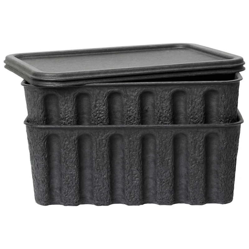 Paper Pulp Laatikot 2 kpl:n pakkaus Suuri, Charcoal