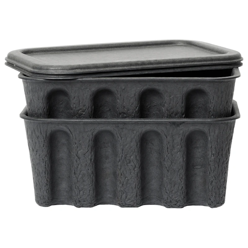 Paper Pulp Laatikot 2 kpl:n pakkaus Pieni, Charcoal