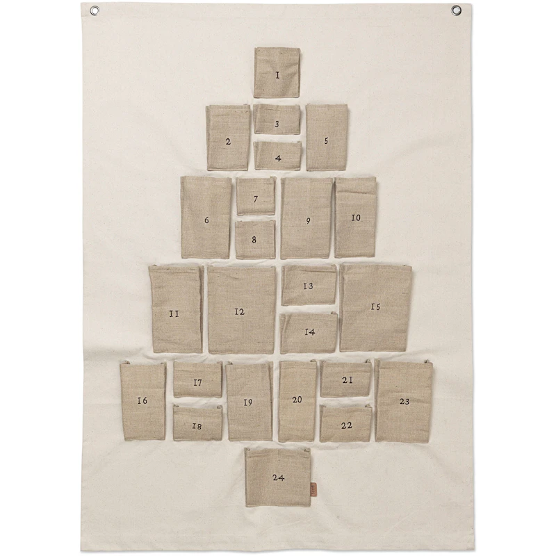 Pine Adventtikalenteri Luonnollinen, 90x125 cm