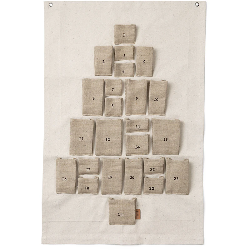 Pine Adventtikalenteri Luonnollinen, 50x69 cm