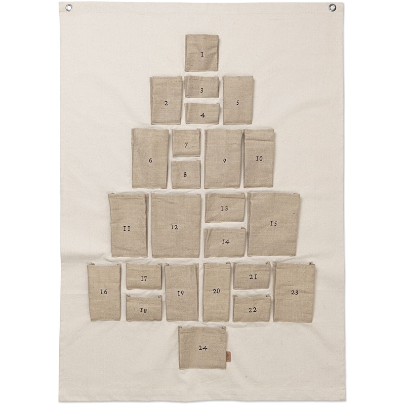 Pine Adventtikalenteri Luonnollinen, 90x125 cm