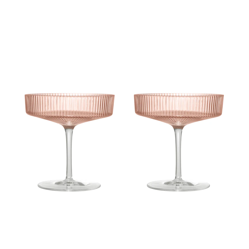Ripple Coupe-Lasi 2 kpl:n pakkaus, Blush