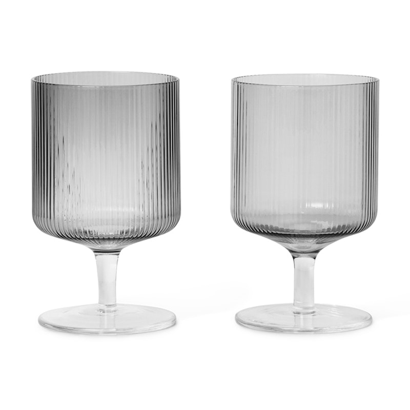 Ripple Wine Glass 2 pcs. Viinilasi 2 kpl:n pakkaus Smoked Grey