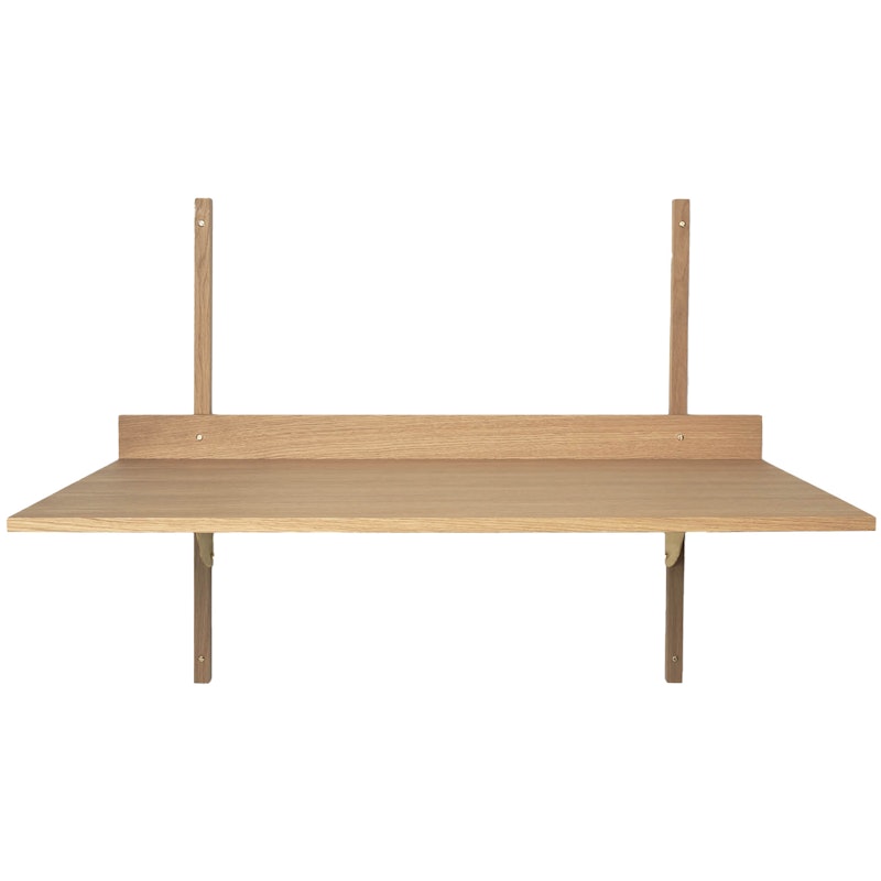 Sector Pöytä 87x45 cm, Tammi/Messinginvärinen