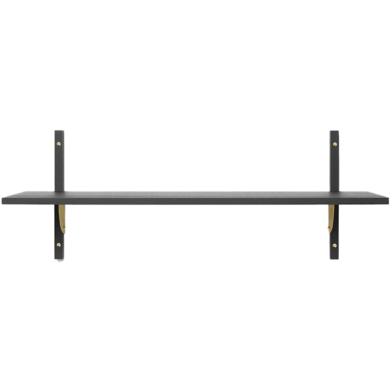 Sector Single Wide Hylly 34x87 cm, Black Ash/Messinginvärinen