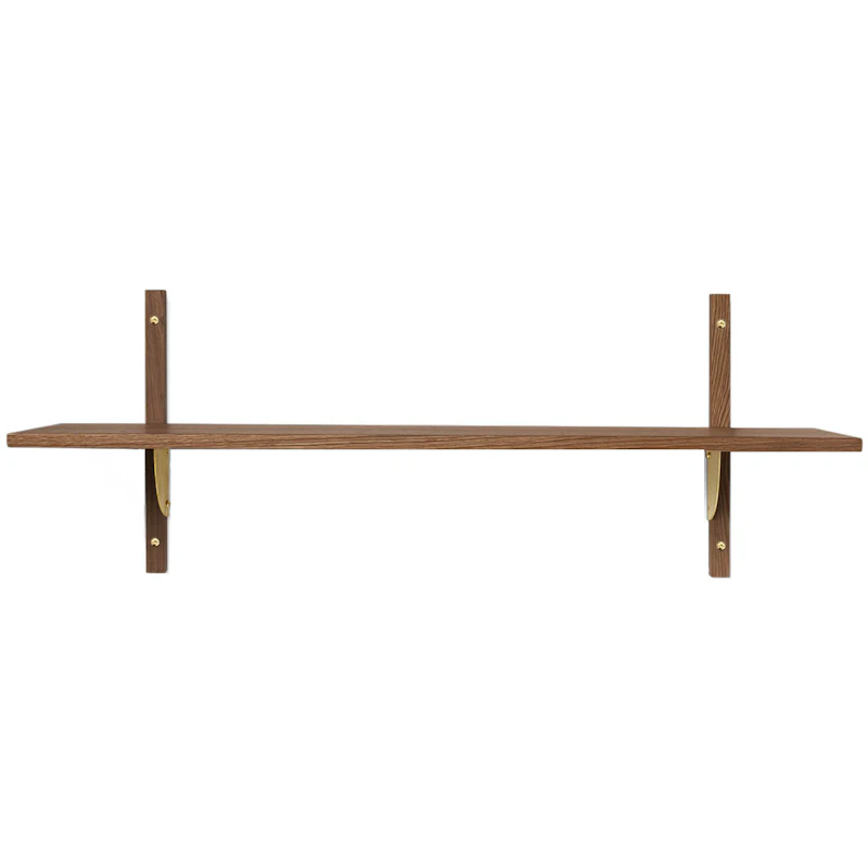Sector Single Wide Hylly 34x87 cm, Oak/Messinginvärinen