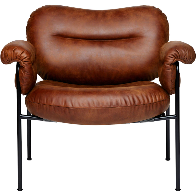 Bollo Lounge-Tuoli, Mustat Jalat / Nahka Vintage Ranger