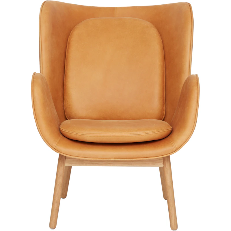 Embrace Nojatuoli, Jalat Mattalakattu Tammi / Nahka Vintage Cognac