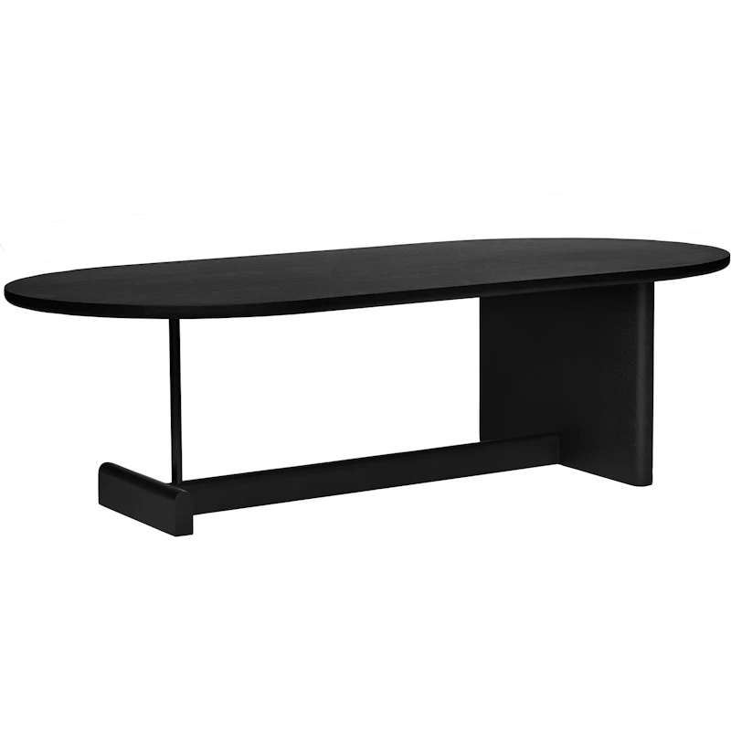 Koku Sohvapöytä Soikea H:35 cm, Mustalakattu Tammi