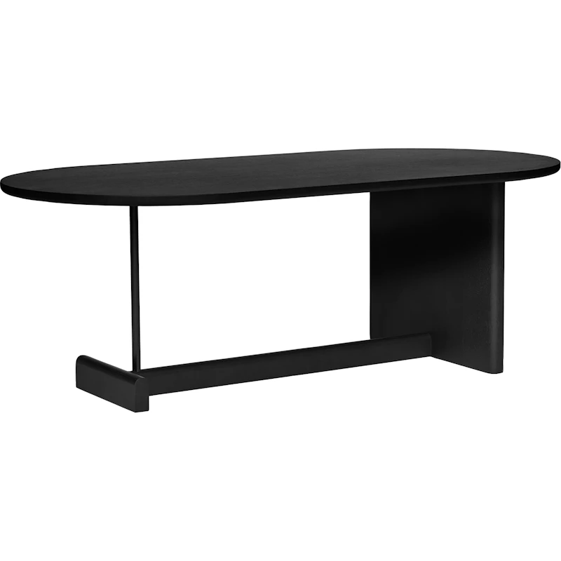 Koku Sohvapöytä Soikea H:42 cm, Mustalakattu Tammi