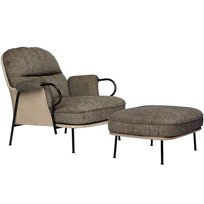 Lyra Armchair With Footstool, Safire 0001