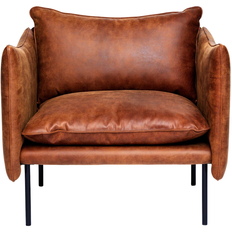 Tiki Nojatuoli L W:86 cm, Mustat Jalat / Nahka Vintage Rangers