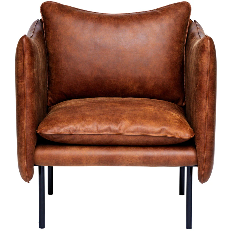 Tiki Nojatuoli S W:70 cm, Mustat Jalat / Nahka Vintage Rangers