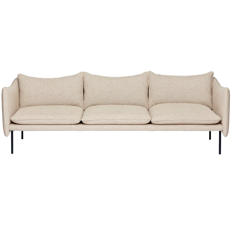 Tiki Sofa 3-Seater, Black Legs / Clay