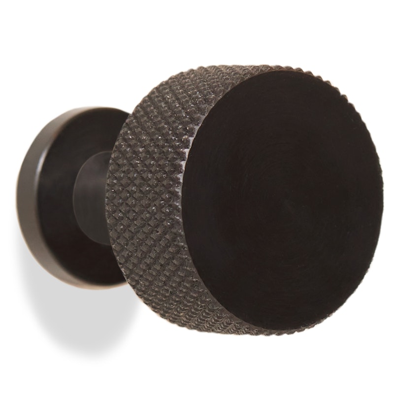 Angle Koukku / Nuppi Ø3 cm, Musta