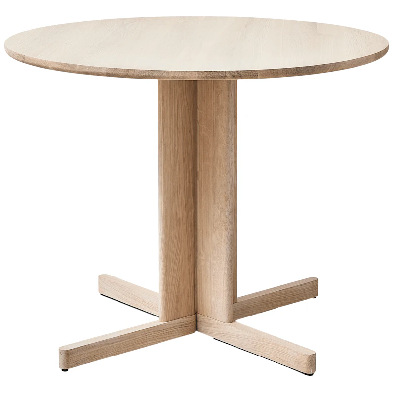 Trefoil Pöytä 90 cm, Valkoöljytty Tammi