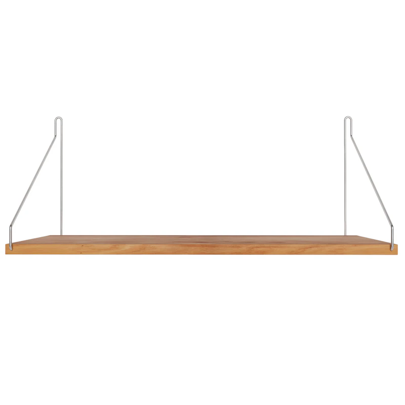 Single Hylly 27x60 cm, Ruostumaton Teräs / Tammi