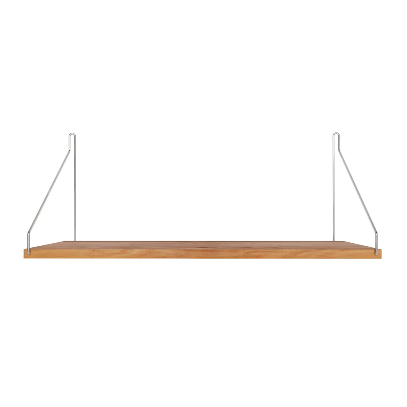 Single Hylly 27x60 cm, Oak / Ruostumaton Teräs