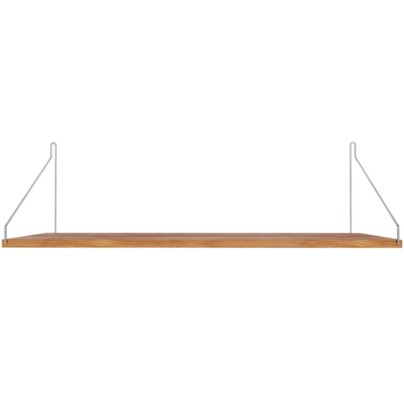 Single Hylly 27x80 cm, Oak / Ruostumaton Teräs