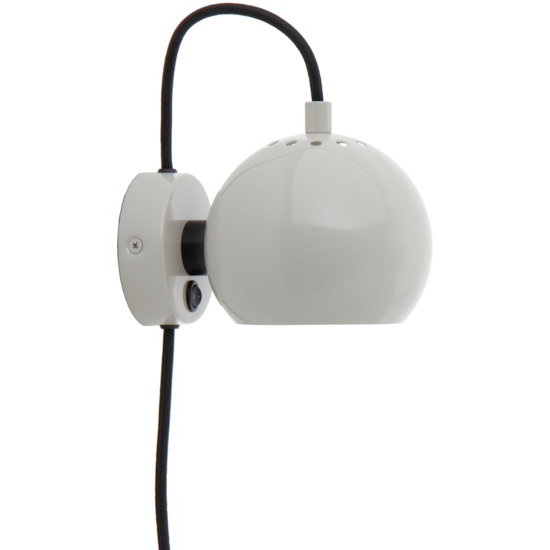 Ball Magnet Seinävalaisin, Glossy Pale Grey