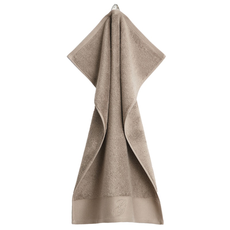 Embroidery Pyyhe 30x50 cm, Taupe Beige