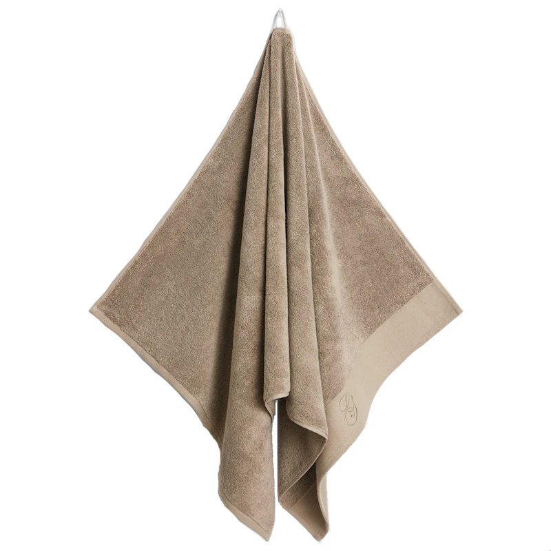 Embroidery Pyyhe 70x140 cm, Taupe Beige