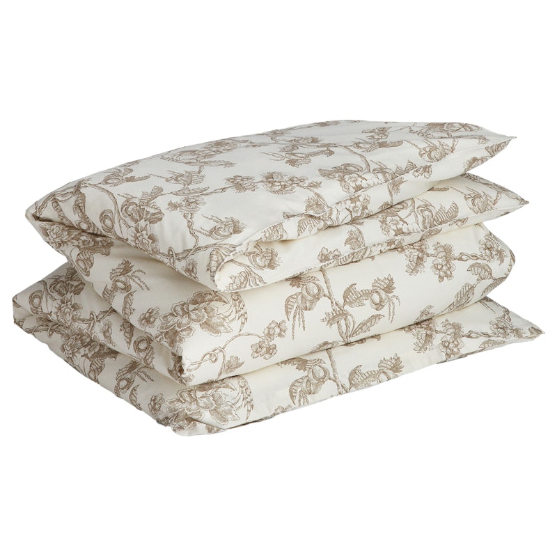 Tree Print Double Pussilakana 220x220 cm, Taupe Beige