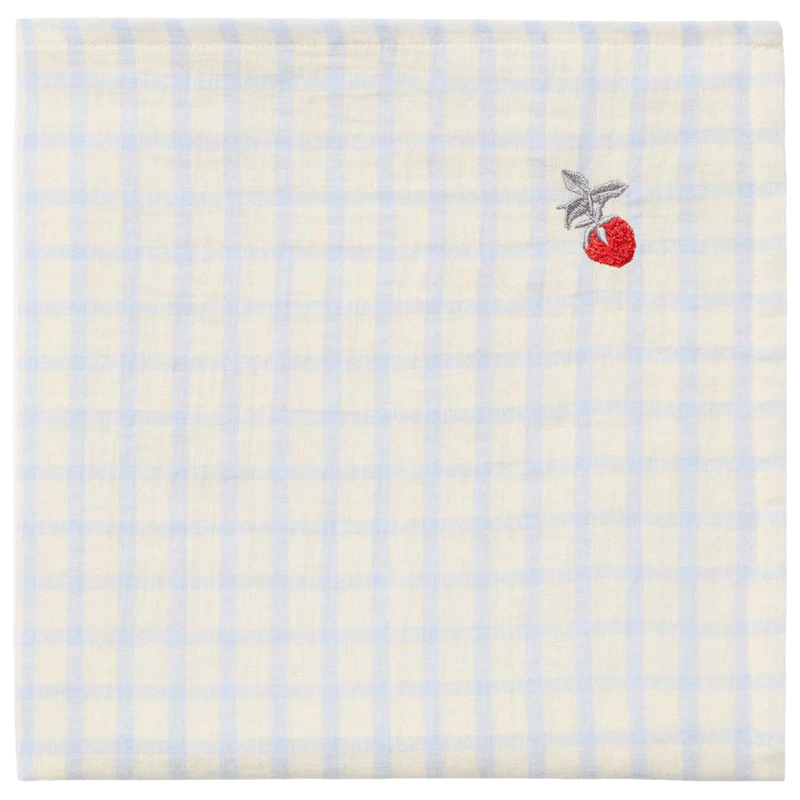 Gingham Sky Blue Muslin Kapalopeitto, 110x110 cm