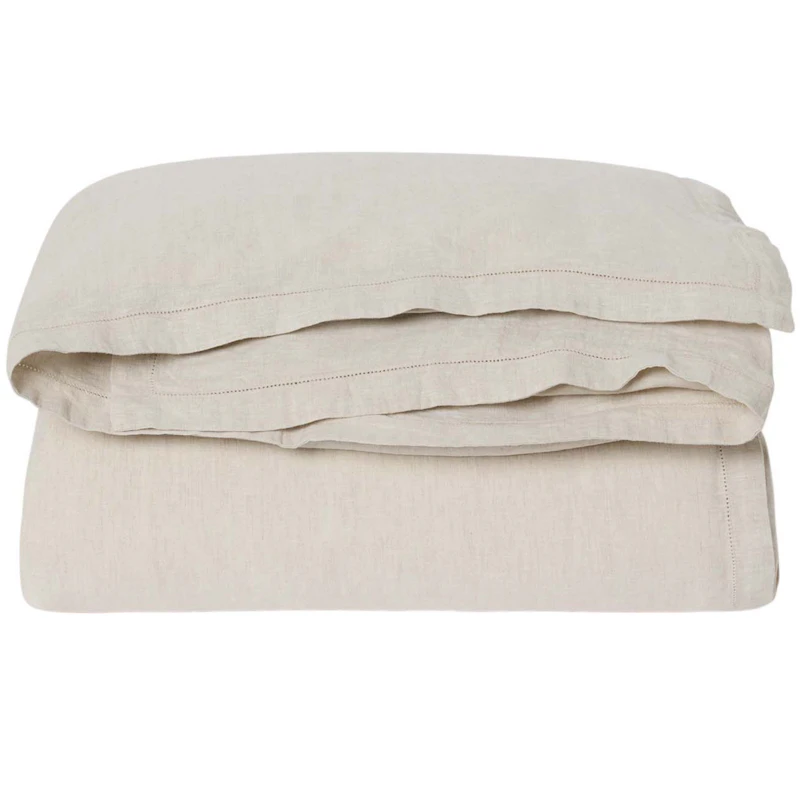 Hemstitched Linen Duvet Cover Double, 240x220 cm