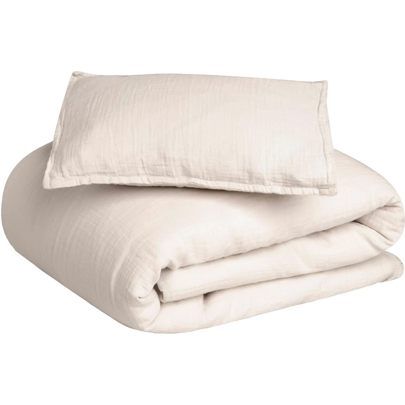 Eggshell Muslin Bed Set Junior, 100x130 + 35x55 cm