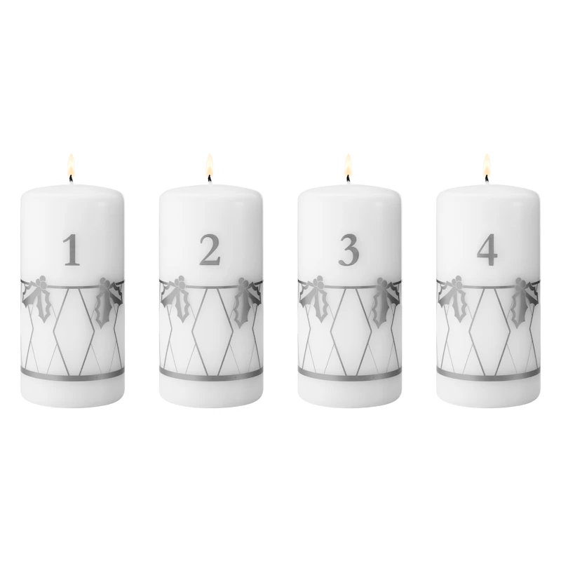 2026 Adventtikynttilä 4 kpl:n pakkaus, Hopeinen
