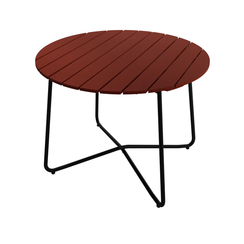 9A Pöytä Ø100 cm, Tummanpunainen / Musta