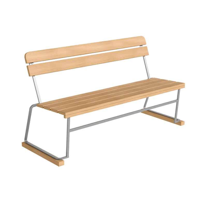 Sohva 3 140 cm, Oiled Oak / Kuumagalvanoitu Teräs