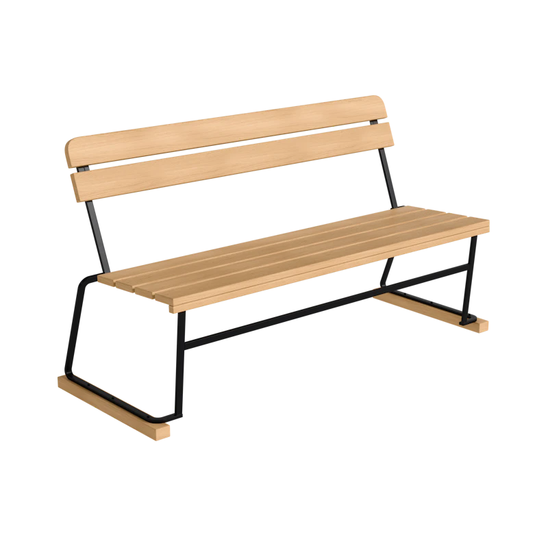 Sohva 3 140 cm, Oiled Oak / Musta Teräs